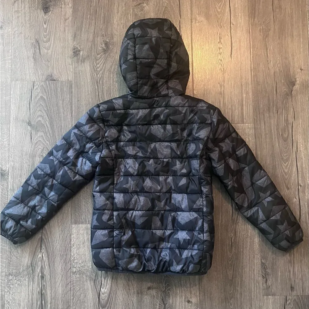 Xersion Girls Black Hooded Midweight Puffer Jacket 10-12